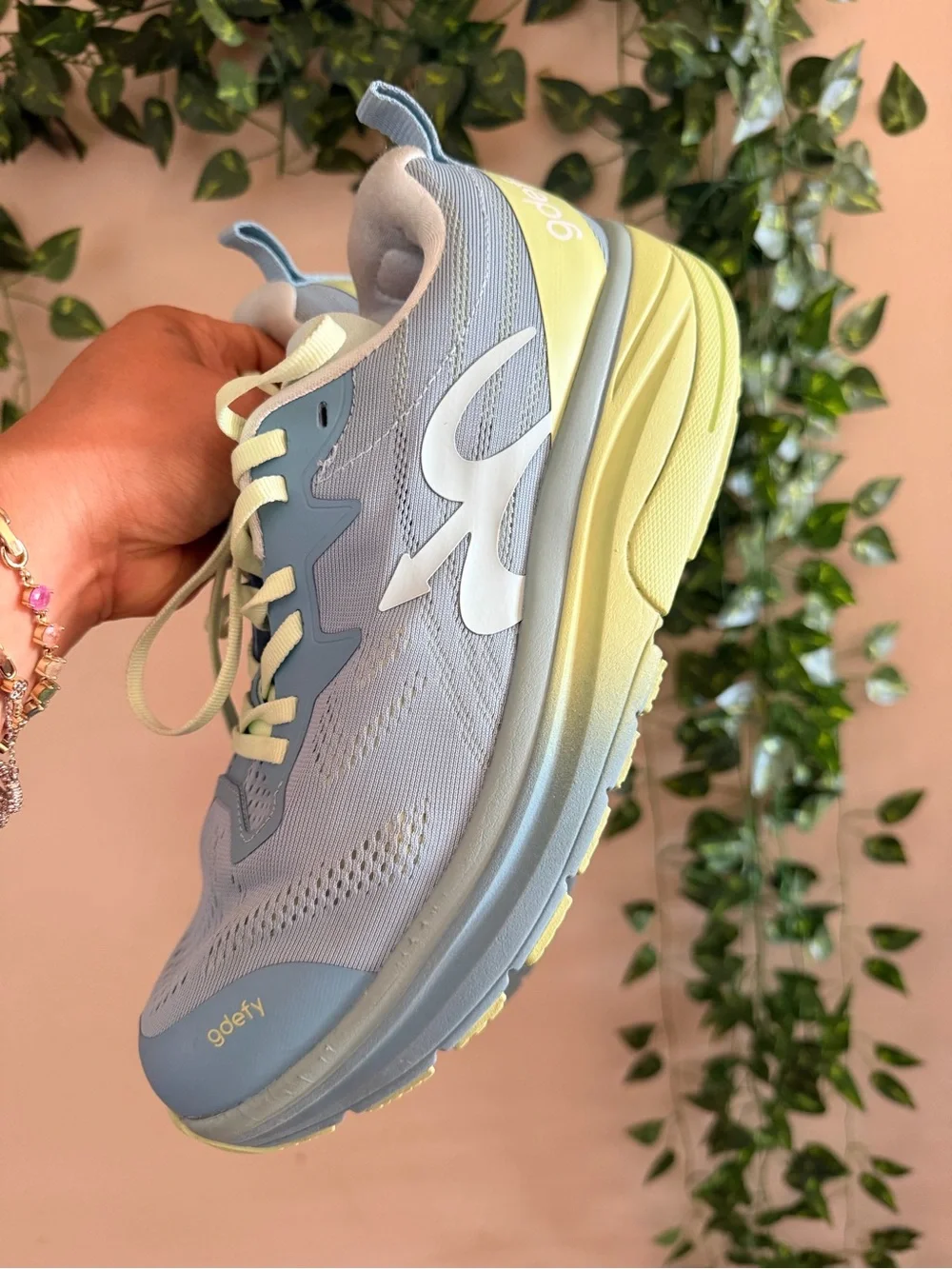 Pastel Blue & Pale Yellow Women's Athletic Sneakers